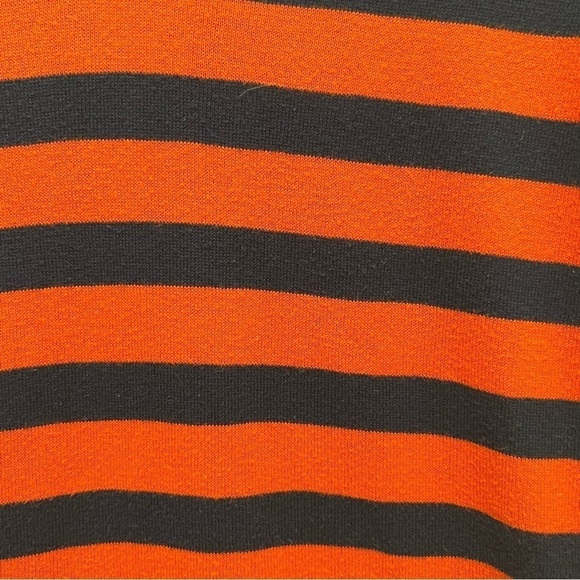 LOFT Factory Orange And Navy Striped V-Neck Sweater Size XS - Picture 3 of 11